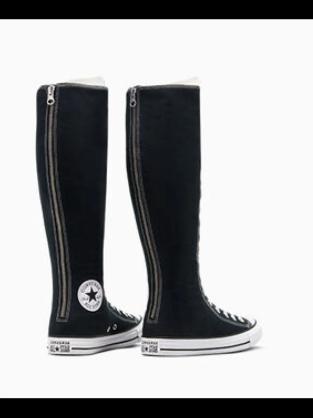 Cona]verse Black Over-the-Knee Lace-Up QBoots